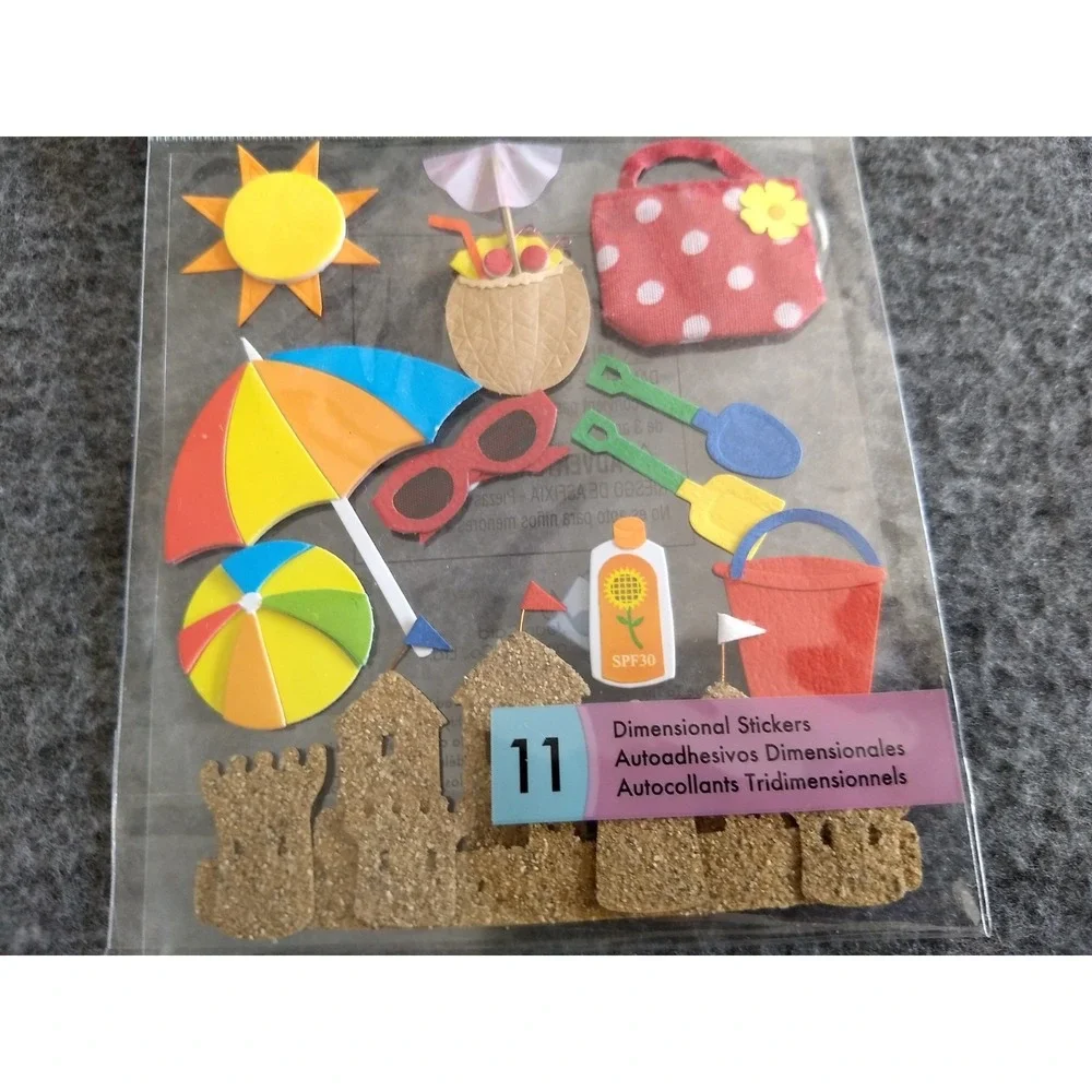 Jolee's Boutique Scrapbooking Dimensional Stickers‎ Beach & Shore Lot of 3 NEW